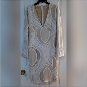 Fashion Nova White x Nude Dress